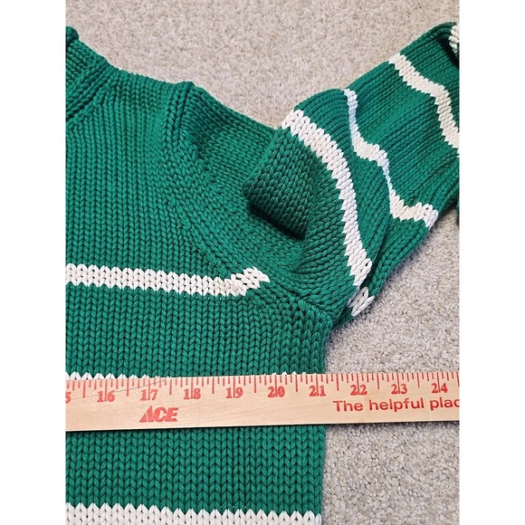 La Ligne Sakara Mini Marina Sweater - Green Cream Stripe 100% Cotton - Large New - Picture 8 of 8